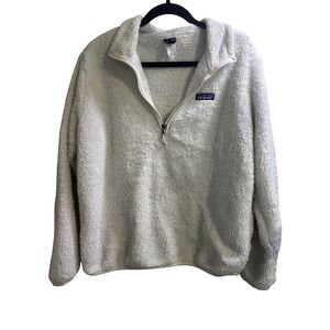 Patagonia Los Gatos 1/4 Zip Fleece Pullover Cream White Sherpa Womens Large